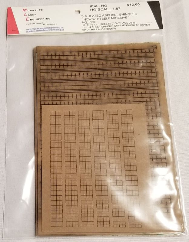 Monashee Laser Engineering SA-HO HO Simulated Asphalt Shingles (Self Adhesive)