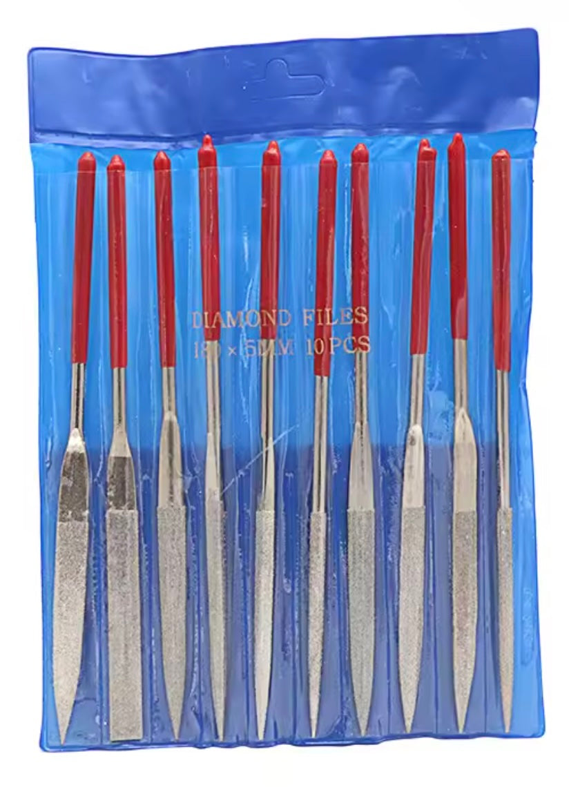 SEL Tools 180mm Large Hobby Diamond Needle File Set - 10 Files