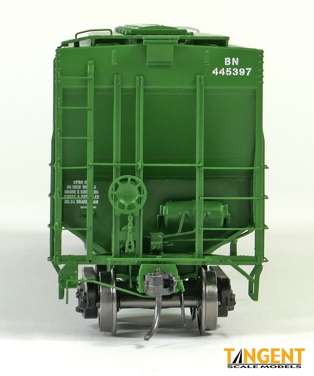 Tangent HO 21039-03 Burlington Northern (BN) “Logoless Repaint 1988” PS4427 “High Side” Covered Hopper #445397