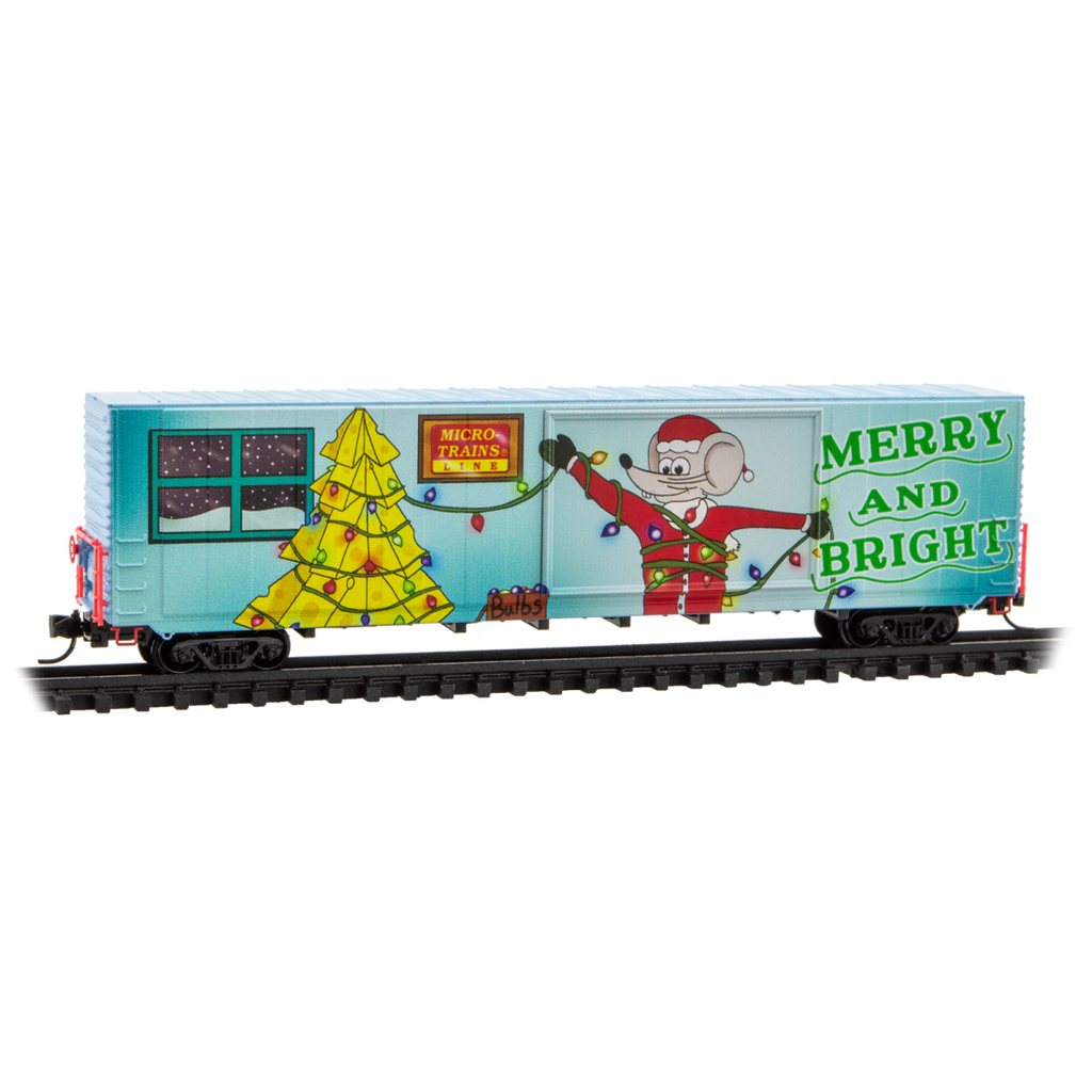 Micro Trains N 10200855 60' Excess-Height Double-Plug-Door Boxcar - Unlit Version - 2025 Micro-Mouse Christmas Car