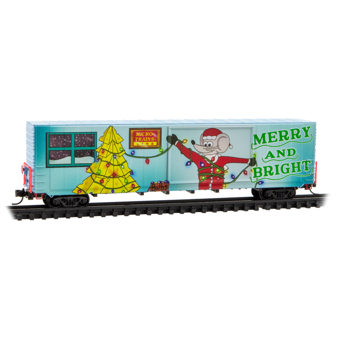 Micro Trains N 10200855 60' Excess-Height Double-Plug-Door Boxcar - Unlit Version - 2025 Micro-Mouse Christmas Car