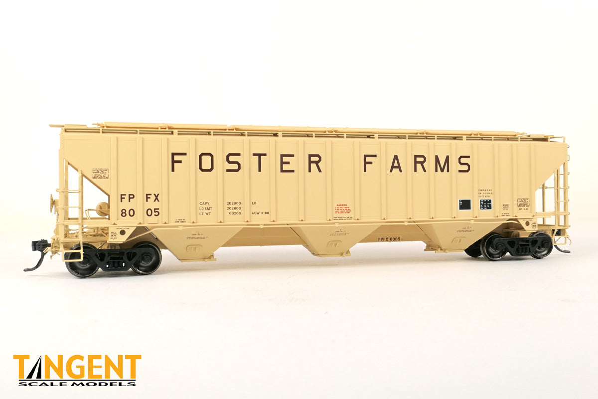 Tangent HO 36363-02 Foster Poultry Farms Inc (FPFX) "Foster Farms Delivery" 1980 PS4750 Covered Hopper - #8036