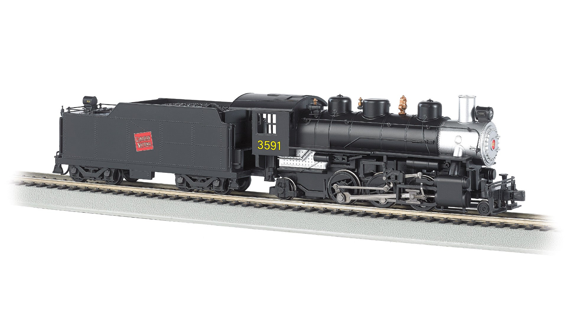 Bachmann 51531 Baldwin 2-6-2 Prairie with Smoke - Standard DC -- Canadian National #3591 (black, silver)