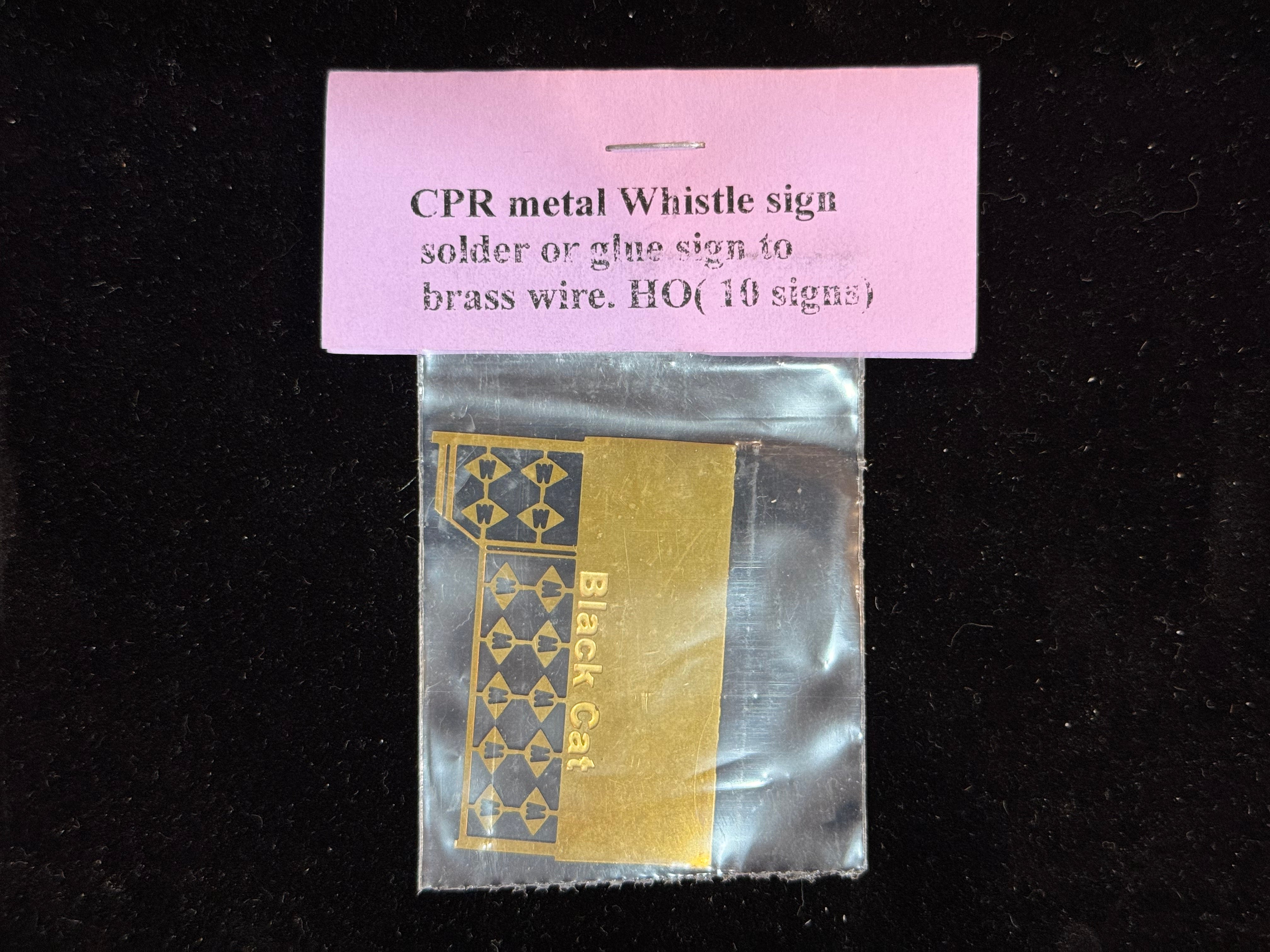 Black Cat Decals CPRWHISTLE-H HO CPR Punched Out Metal Whistle Signs 10 Signs