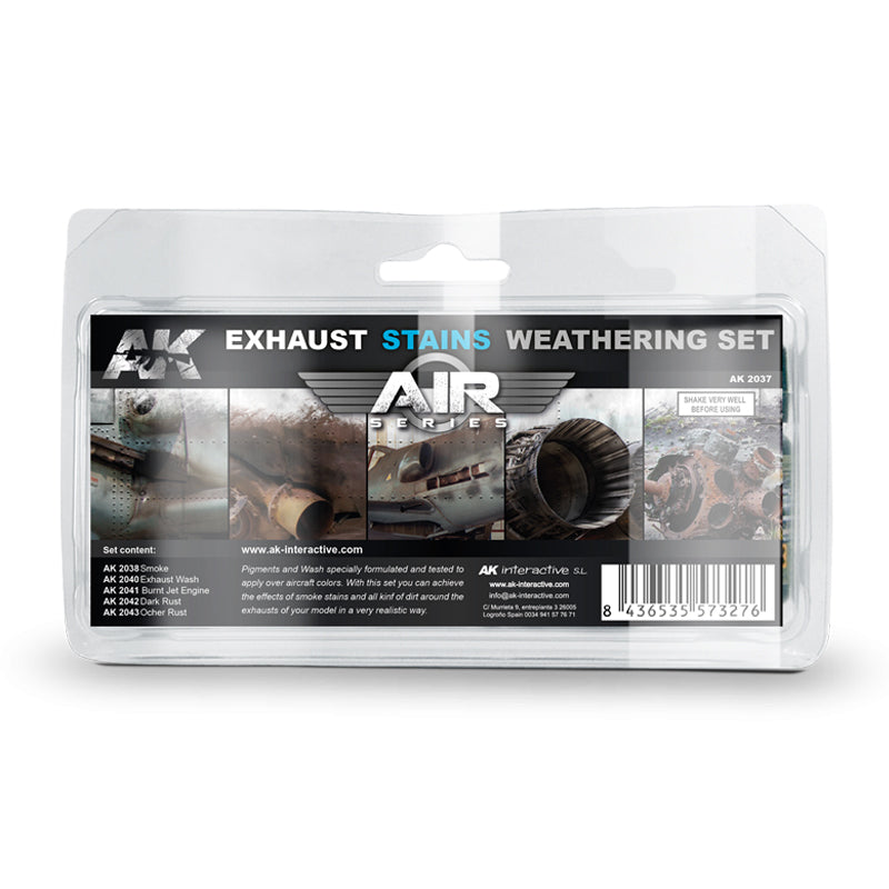 AK Interactive AK2037 Exhaust Stains Weathering Set - Air Series