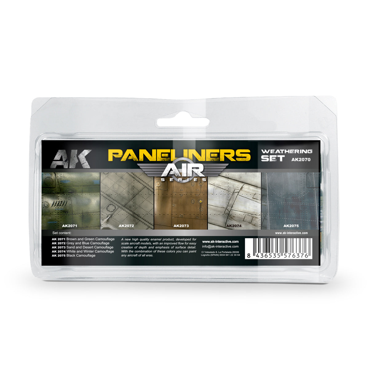 AK Interactive AK2070 Panel Liners Weathering Set - Air Series