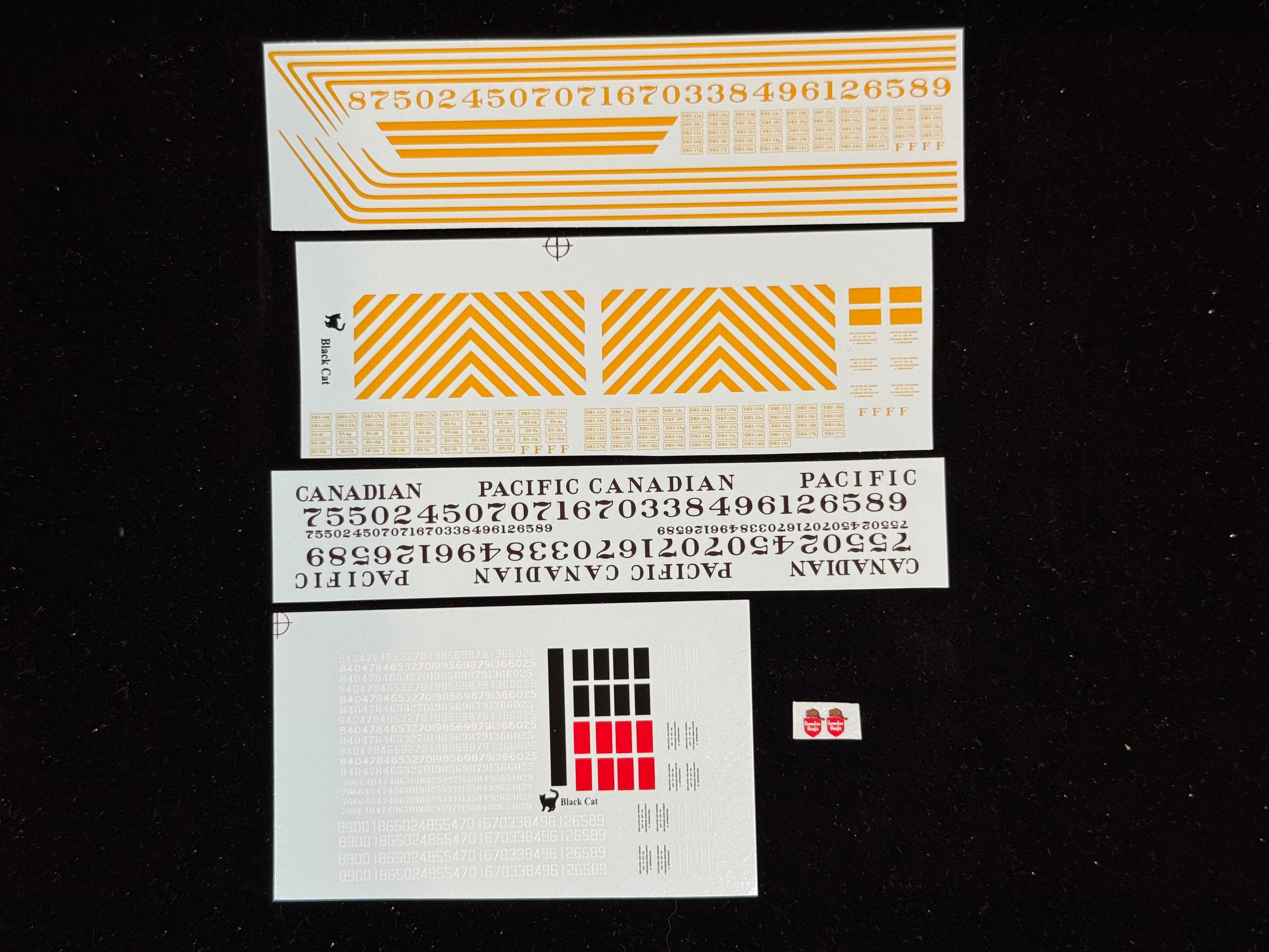 Black Cat Decals CPR8479-H HO Two Hood Units Tuscan & Grey Block lettering 1950-1963