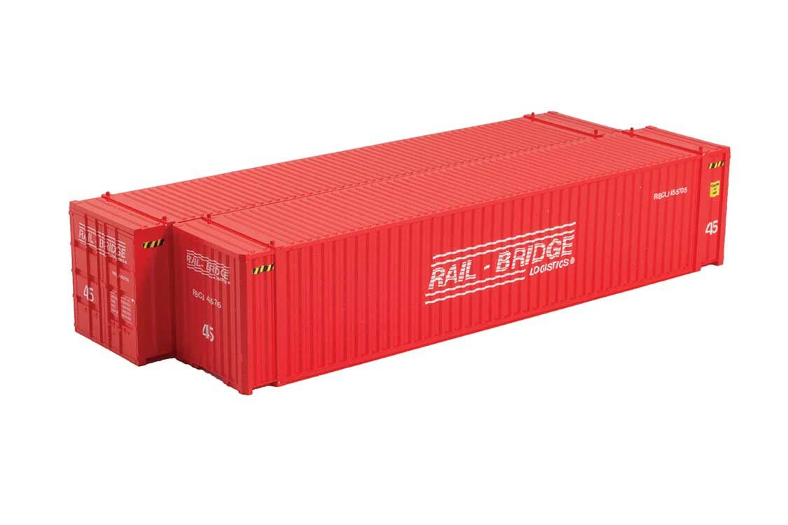 Con-Cor HO 483609 45' Corrugated Euro Container 2-Pack - Ready to Run -- BBC TV Set #1 (red)