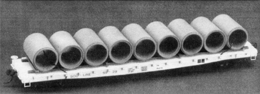 Tichy Train Group HO 3056 53' Flatcar Pipe Load -- Parts for Two Complete Car Loads