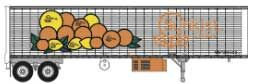 Trainworx Inc HO 8025501 40' Corrugated Reefer Trailer - Assembled -- Sunkist Citrus No. 1 (silver, orange, yellow)