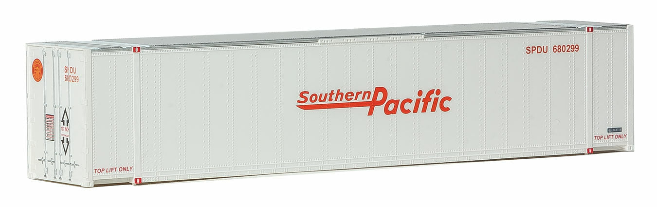 Walthers Scenemaster HO 8474 48' Smooth-Side Container - Assembled -- Southern Pacific (white, orange, Speed Lettering)