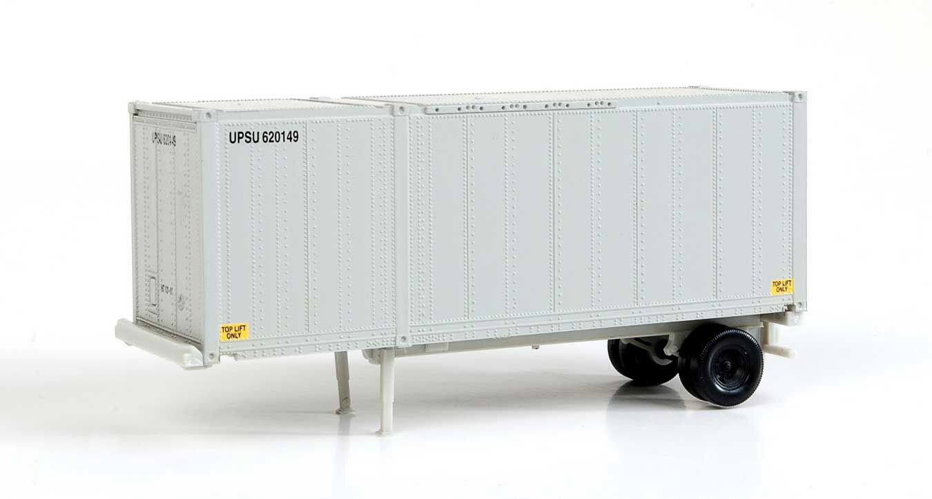 Walthers Scenemaster HO 8600 28' Container with Chassis 2-Pack - Assembled -- United Parcel Service UPSZ (gray)
