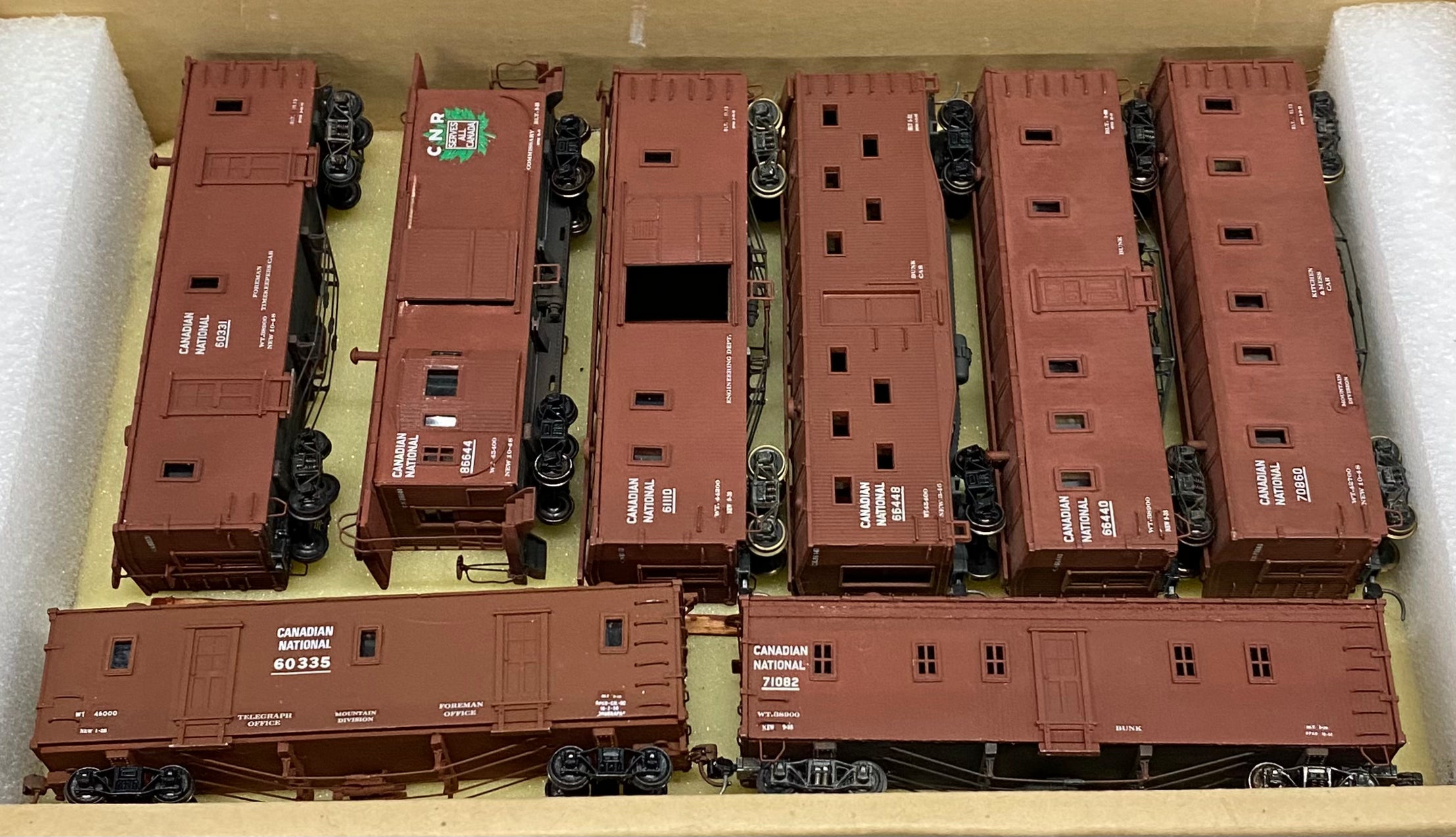 Mixed Vendors CNWORKTRAIN2 HO CN Work Train Bunk, Office and Supply Cars Canadian National (CN)