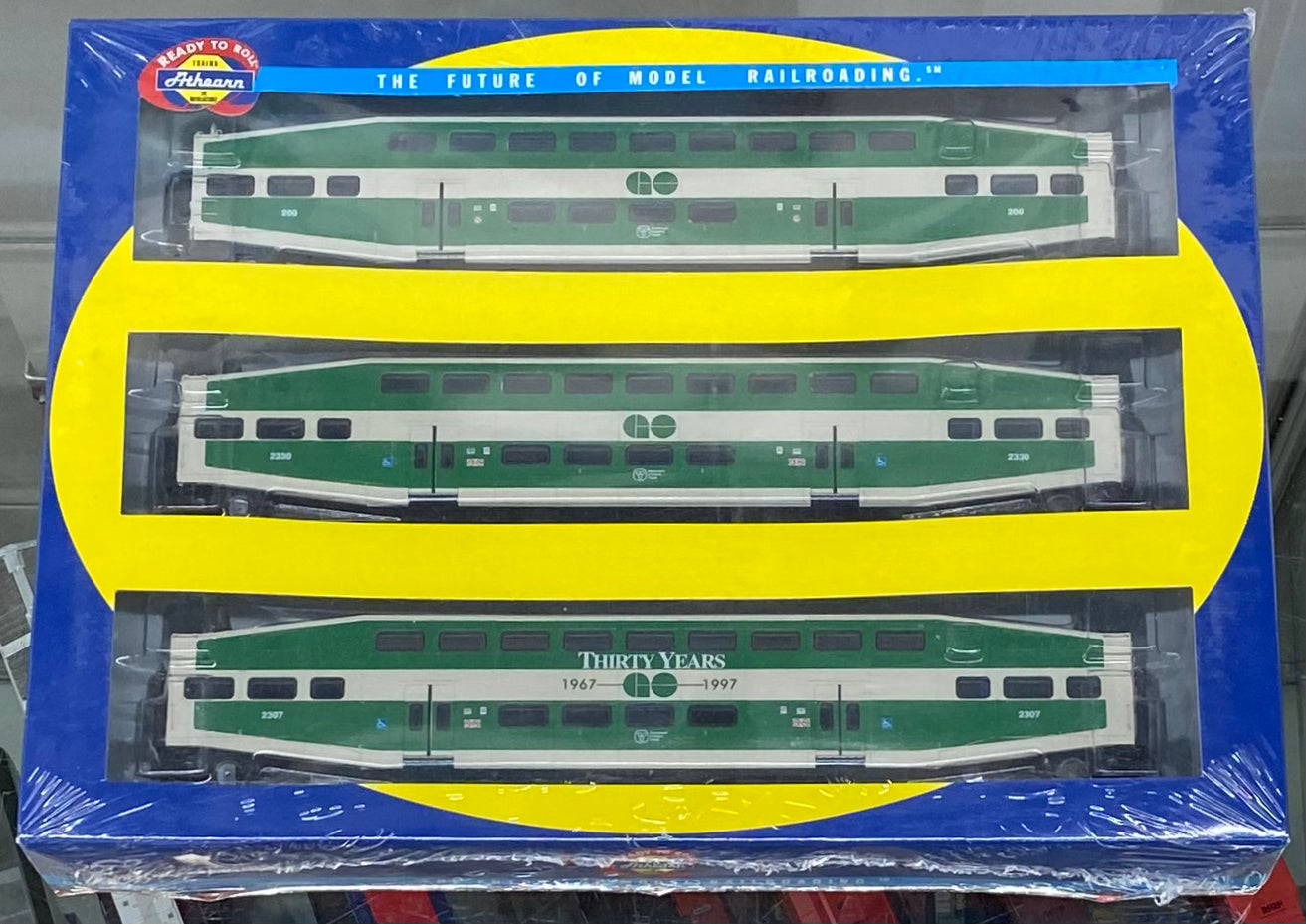 Athearn 2581 HO Go Transit 3 Pack Passenger Car Set GO Transit (GOT) 200/2307/2330