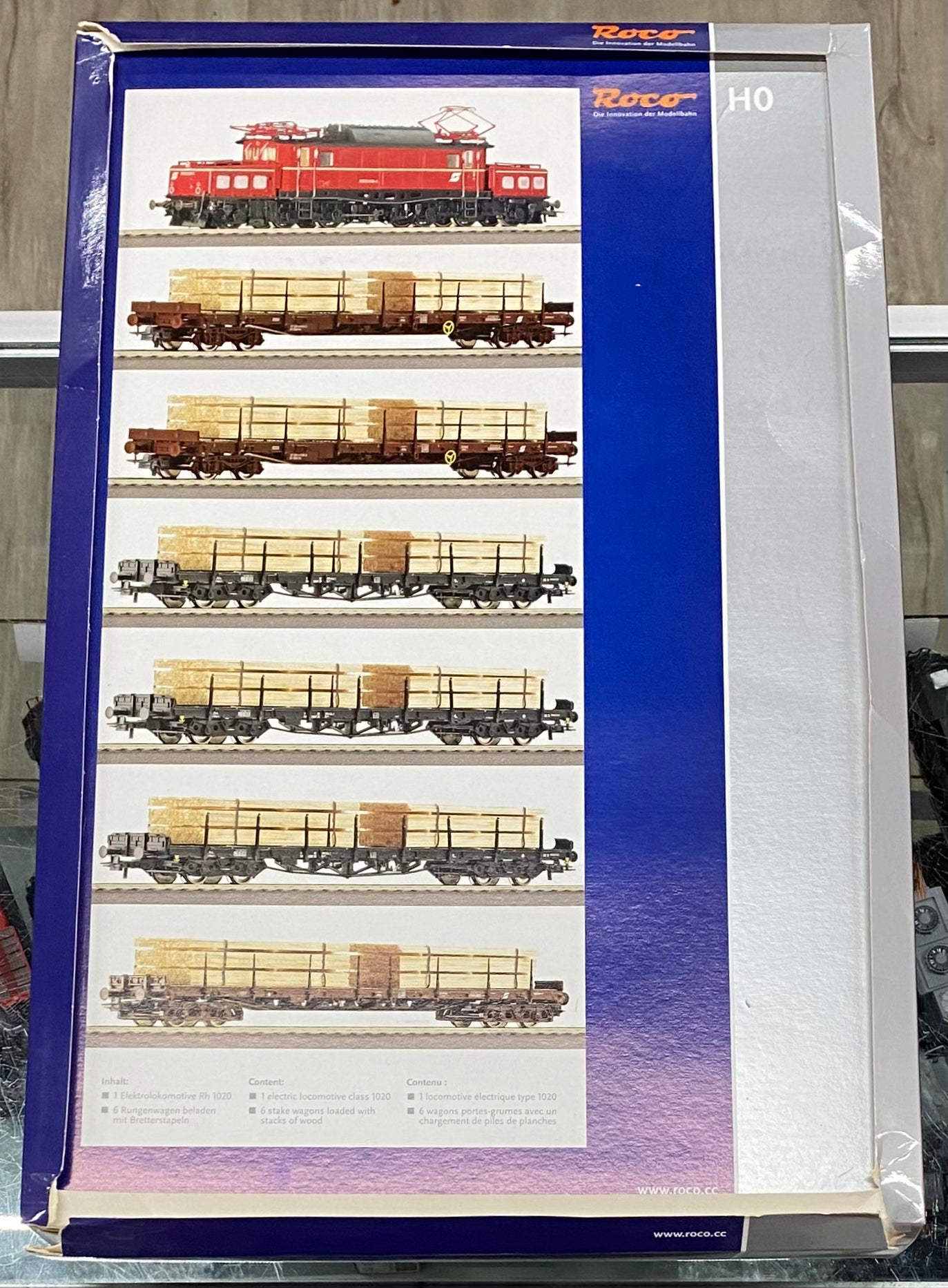 Roco 61416 HO OBB Rh 1020 E-lok mit Rungenwagen 6 Wagen Set 016-0 Analog DC