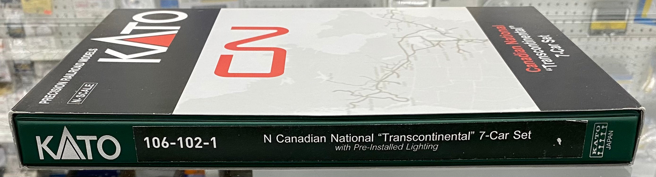 Kato 106-102-1 N 7 Car Set Transcontinental Passenger Cars Lighted Canadian National (CN) (#4)