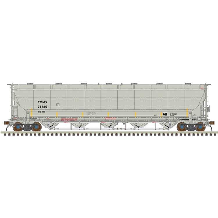Atlas HO 20007501 Trinity 5660 PD Covered Hopper - CIT Group TCMX #75720 (gray, black, yellow conspicuity stripes)