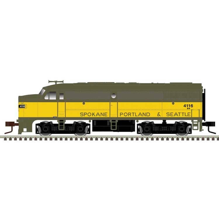 Atlas N 40005051 Alco FA1 Large Numberboards - Standard DC - Master(R) Silver - Burlington Northern #4112 (Ex-SP&S, yellow, green)