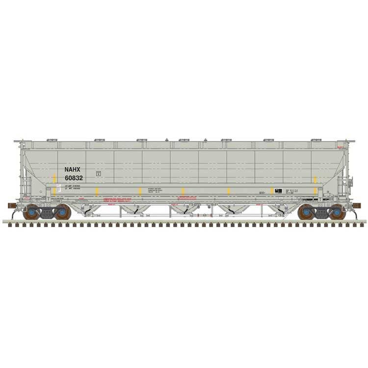 Atlas N 50006852 Trinity 5660 PD Covered Hopper - GE Rail Services NAHX #60861 (gray, black, yellow conspicuity stripes)
