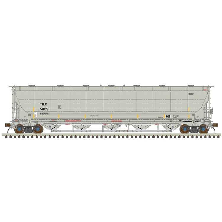Atlas N 50006862 Trinity 5660 PD Covered Hopper - Trinity Industries Leasing TILX #5903 (gray, black, yellow conspicuity strip