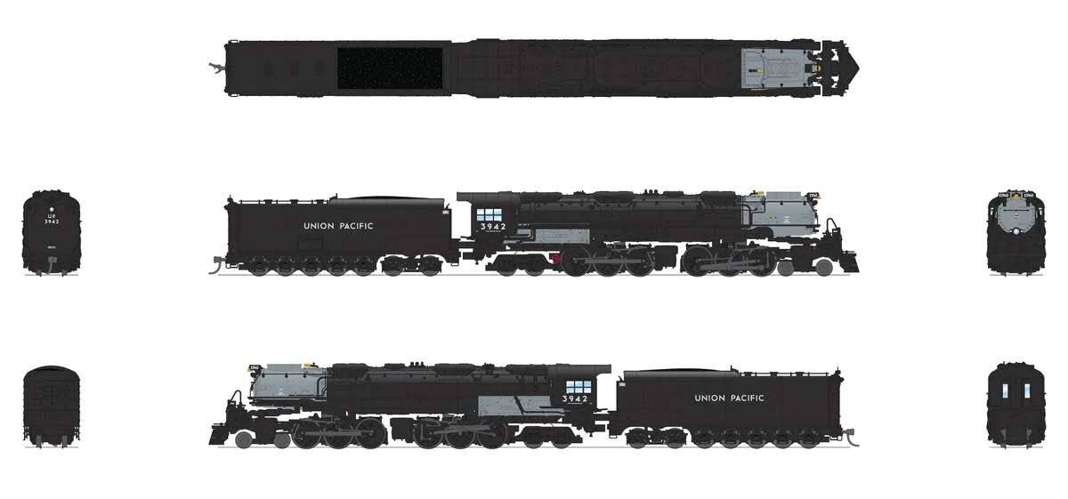 Broadway Limited Imports N 6981 4-6-6-4 Challenger Late Version - Sound, DCC and Smoke - Paragon4(TM) - Union Pacific #3954 (Coal Tender, black, graphite)