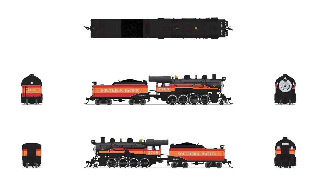 Broadway Limited Imports N 8388 2-8-0 Consolidation - Sound, Smoke and DCC Paragon4(TM) - Southern Pacific #2720 (Daylight, black, red, orange)
