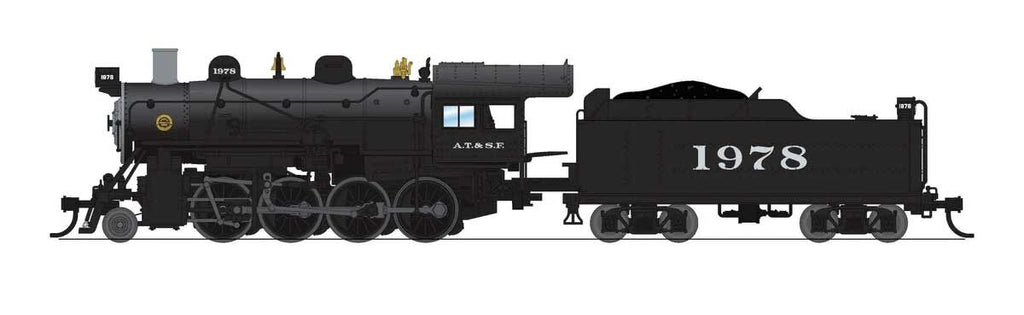 Broadway Limited Imports N 8398 2-8-0 Consolidation - Standard DC - Stealth - Santa Fe #1978 (black, silver)
