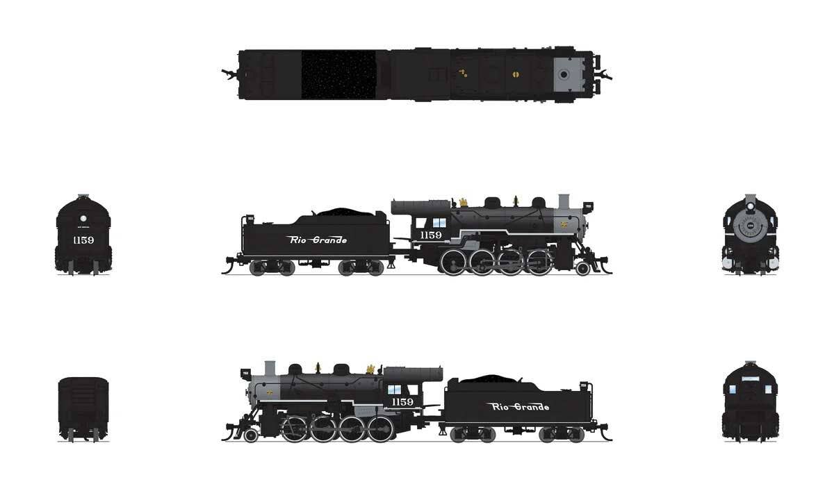 Broadway Limited Imports N 8400 2-8-0 Consolidation - Standard DC - Stealth - Denver & Rio Grande Western #1159 (black, graphite, Flying Grande)