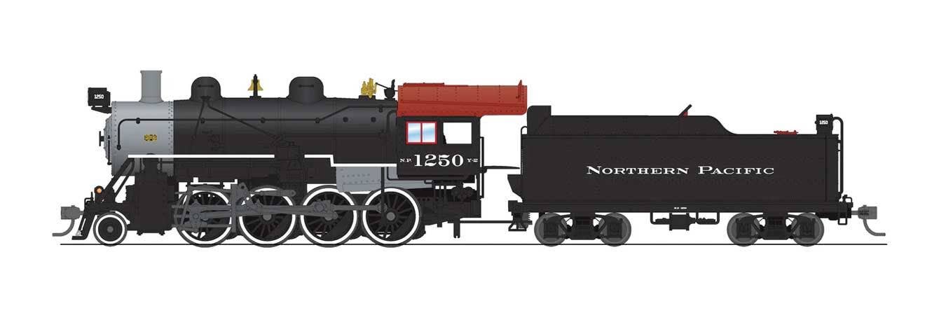 Broadway Limited Imports HO 8754 2-8-0 Consolidation - Standard DC - Stealth - Northern Pacific #1252 (black, graphite, Tuscan)