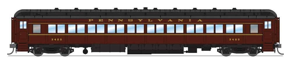 Broadway Limited Imports HO 8965 PRR 5-Car Set - PB70 Combine, 3 P70Coach, Z74D Business Observation Set - RTR - Pennsylvania Railroad #4780, 3420, 3575, 3706, 7504 Quaker City (Late 1940s)