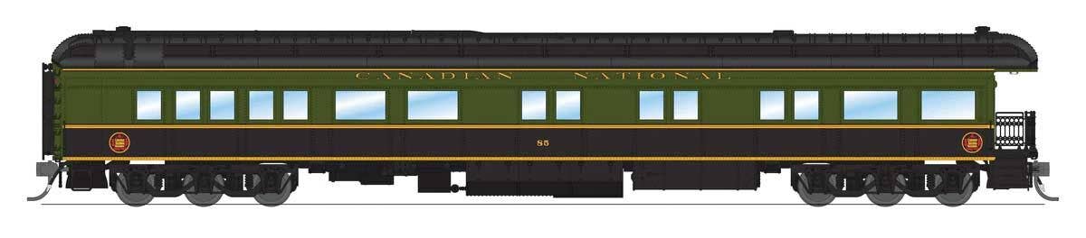 Broadway Limited Imports HO 9101 Heavyweight 5-Car Set - Combine, 3 P70 Coach, Business Car Set - Canadian National (1950s Scheme; green, black, yellow)