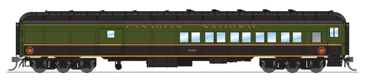Broadway Limited Imports HO 9101 Heavyweight 5-Car Set - Combine, 3 P70 Coach, Business Car Set - Canadian National (1950s Scheme; green, black, yellow)