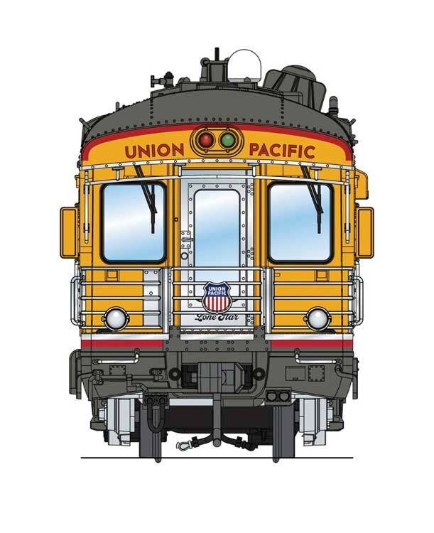 Broadway Limited Imports HO 9590 Business Car Observation UP #101 - Union Pacific #101 Lone Star (2001-2017 Armour Yellow, gray, red, UP Drumhea