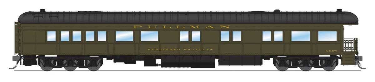 Broadway Limited Imports HO 9729 Heavyweight Business Car Observation - Pullman Ferdinand Magellan US #1 (Modern Museum Appearance, green)