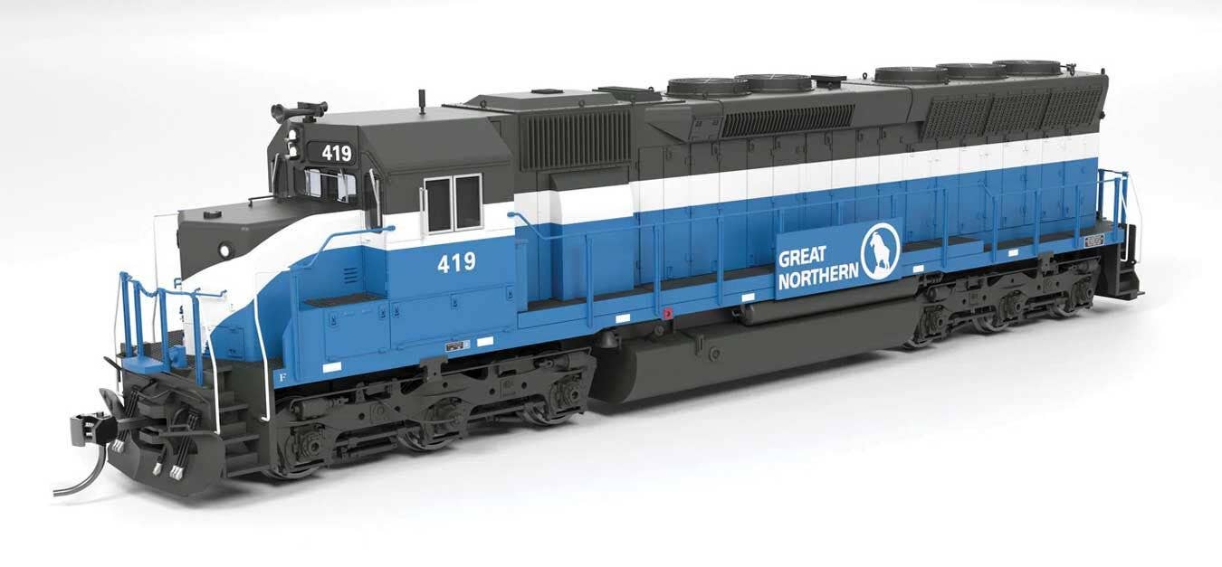 Broadway Limited Imports HO 9805 EMD SD45 - Standard DC - Paragon4(TM) - Great Northern #424 (Big Sky Blue, gray, white)