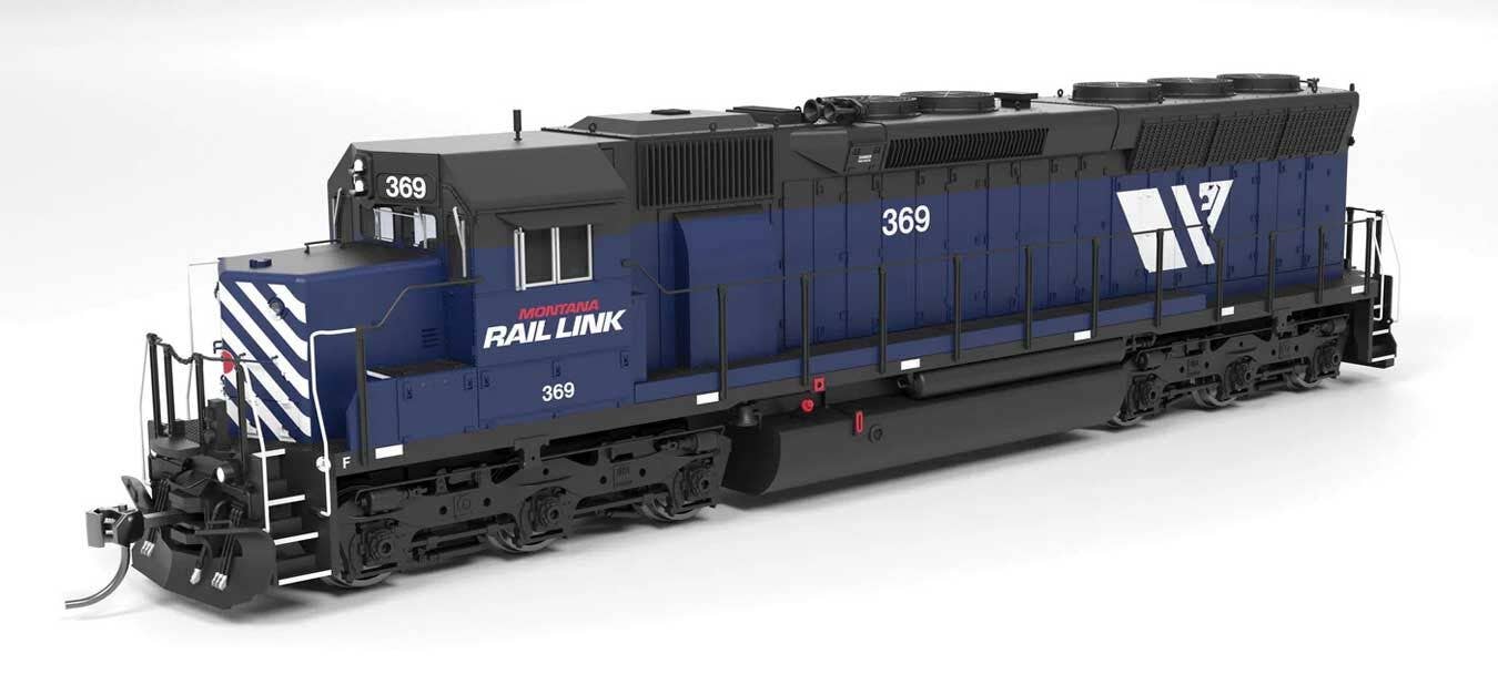 Broadway Limited Imports HO 9818 EMD SD45 - Standard DC - Paragon4(TM) - Montana Rail Link #368 (blue, black, white, red, W Logo)