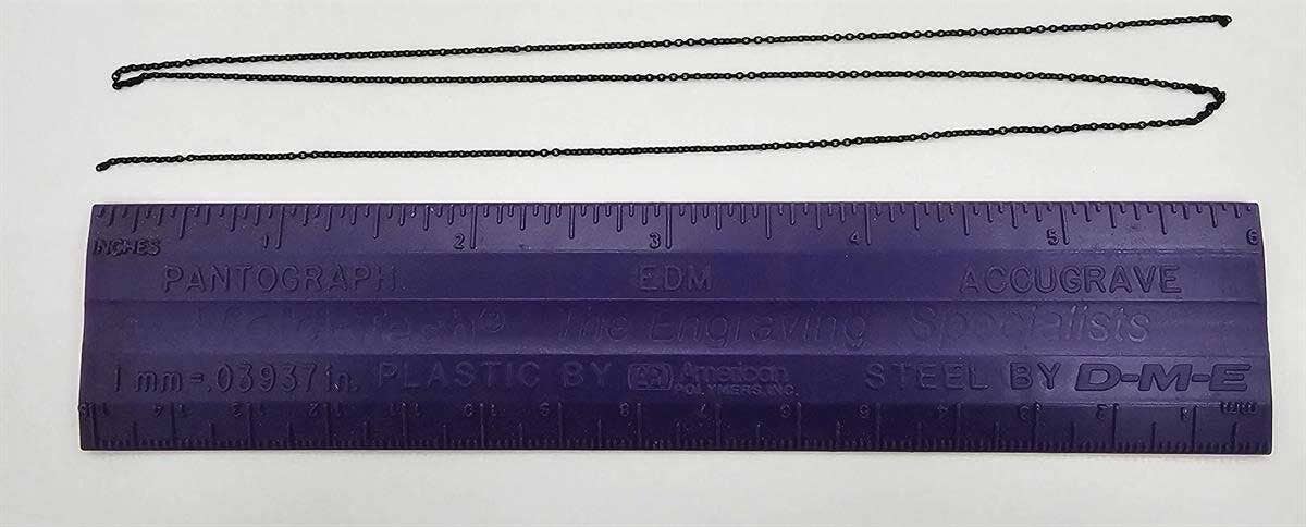 Tichy Train Group 8334 Blackened Brass Chain - 40 Links Per Inch, 18" 45.7cm Length