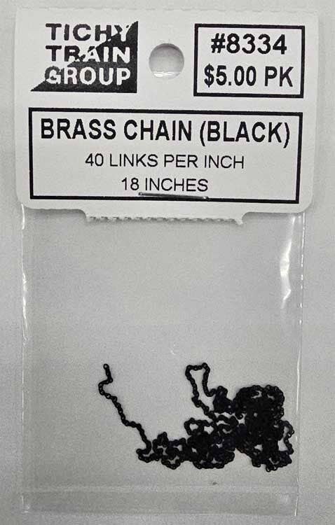Tichy Train Group 8334 Blackened Brass Chain - 40 Links Per Inch, 18" 45.7cm Length