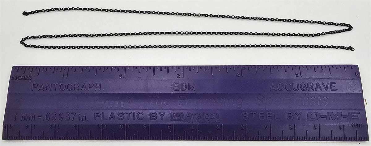 Tichy Train Group 8336 Blackened Brass Chain - 23 Links Per Inch, 18" 45.7cm Length