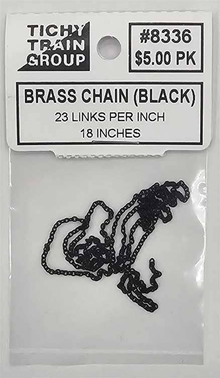 Tichy Train Group 8336 Blackened Brass Chain - 23 Links Per Inch, 18" 45.7cm Length