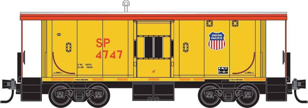 Micro Trains N 13000320 Steel Bay Window Caboose - Union Pacific SP #4747 (yellow, red)