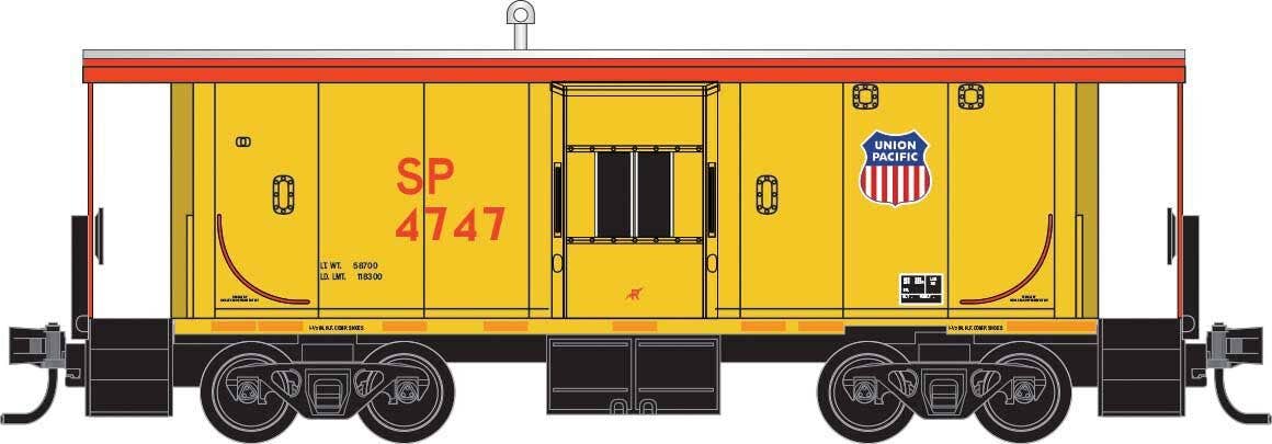 Micro Trains N 13000320 Steel Bay Window Caboose - Union Pacific SP #4747 (yellow, red)