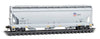 Micro Trains N 9400970 ACF 3-Bay Center Flow Covered Hopper with Elongated Hatches - Union Pacific SP #496490 (gray, Building America Logo, yellow conspicuity ma