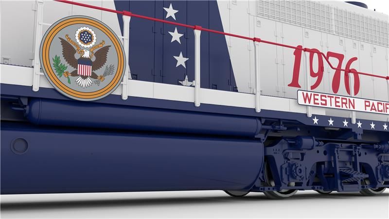 Rapido 040560 HO EMD GP40 (DC/DCC/Sound): Western Pacific - Bicentennial: #1776 + 1976