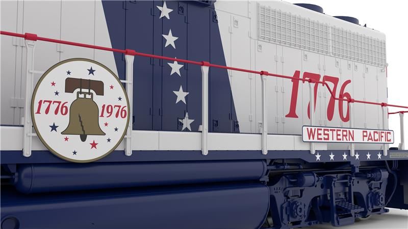 Rapido 040560 HO EMD GP40 (DC/DCC/Sound): Western Pacific - Bicentennial: #1776 + 1976