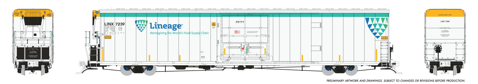 Rapido 167003-4 HO Greenbrier 7780cuft Reefer: Lineage: #7239 Petty