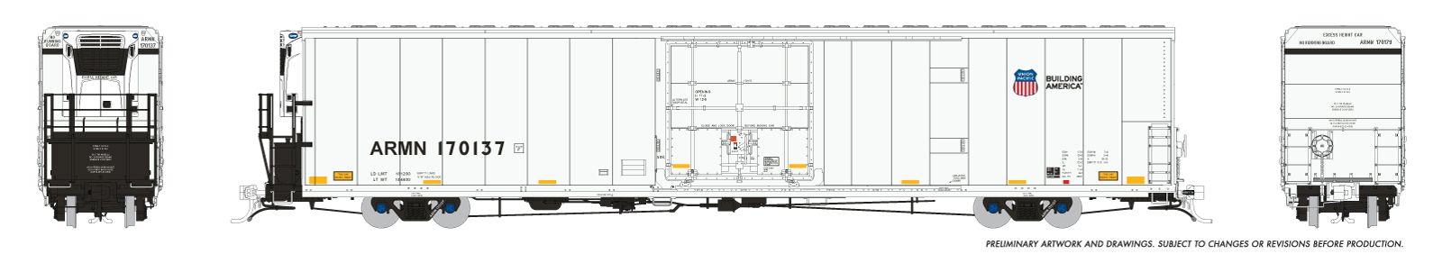 Rapido 167504A HO Greenbrier 7780cuft Reefer w/Sound: Union Pacific: Single Car #1