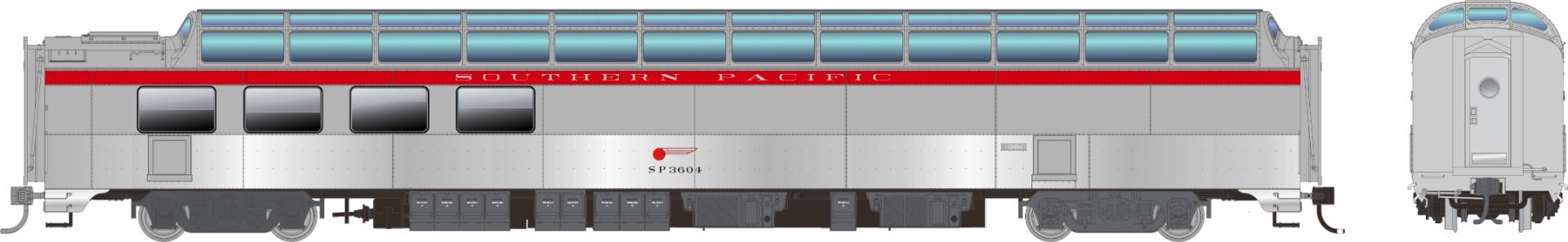 Rapido 175018 HO SP Dome-Lounge w/Flat Sides: Amtrak - Phase 1 Leased: SP 3603