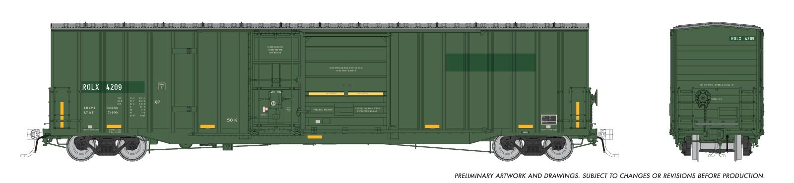 Rapido 191010 HO Trenton Works 6637cuft boxcar: Railroad Of Lies (ROLX): #4212 Single Car