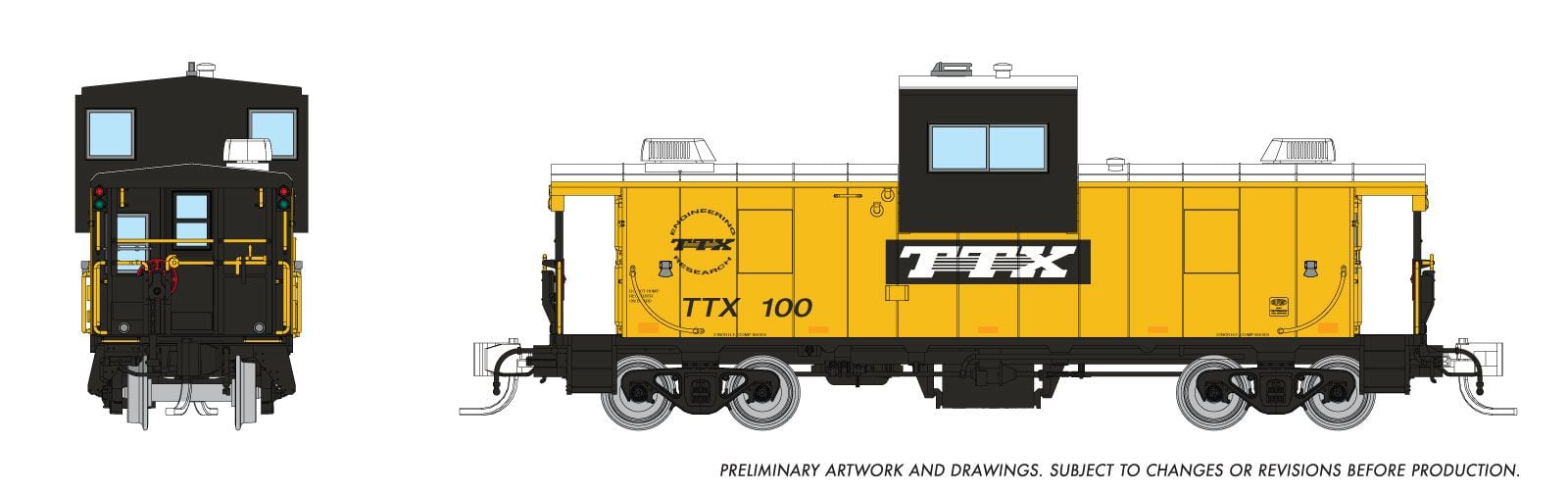 Rapido 510043 N Wide Vision Caboose: TTX: #100